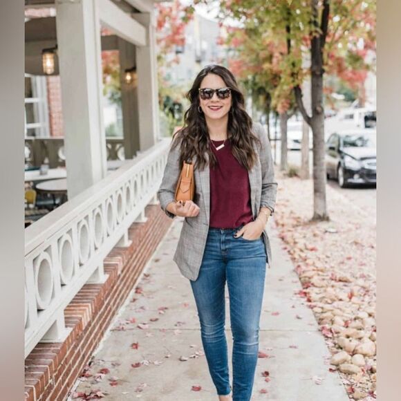 BOYFRIEND BLAZER JACKET DOUBLE BREASTED - TROUVE - SZ. M - Picture 2 of 9